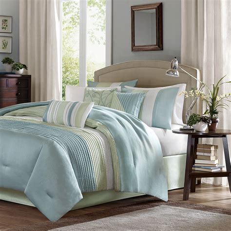 Full size low loft bed gel memory foam topper full size bed skirt full size headboard and footboard gel memory foam mattress furniture all in one bed full awe inspiring green comforter set queen 29. BEAUTIFUL 7 PC MODERN ELEGANT LIGHT BLUE SAGE GREEN ...