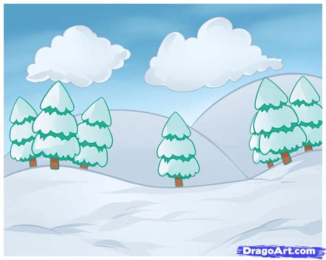 How To Draw Winter Step By Step Landscapes Landmarks
