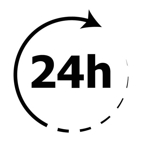 Around The Clock Icon 24 Hours Vector Around Day And Hour 24