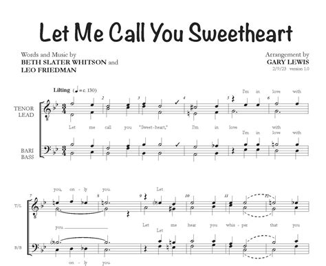 Let Me Call You Sweetheart Arr Lewis Free Sheet Music Digital Learning Tracks Bundle
