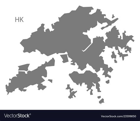 Hongkong Map Grey Royalty Free Vector Image Vectorstock