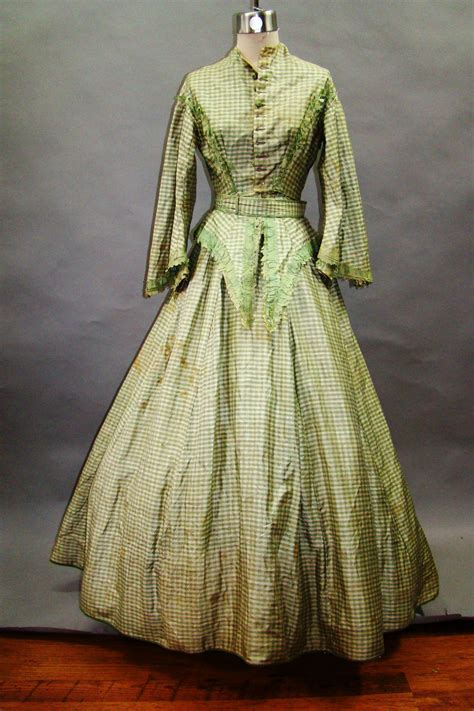 In the 1860's evening caps or headbands were the most popular. All The Pretty Dresses: Mid to Late 1860's Green Checked Dress