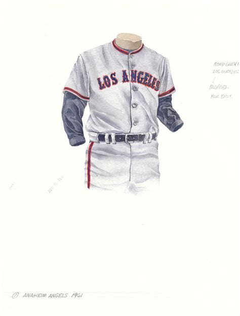 Mlb Los Angeles Angels 1961 Uniform Original Art Heritage Sports Art