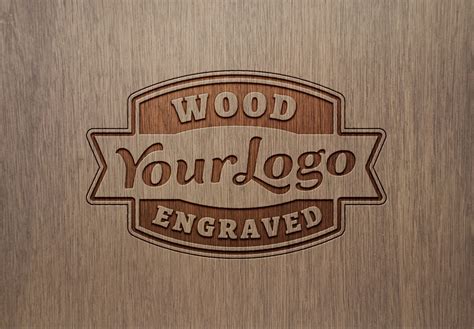 Wood Engraved Logo Mockup 03 Free Mockup World
