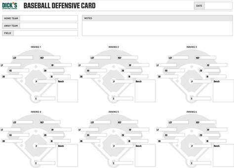 Printable Baseball Field Lineup Template Getect2