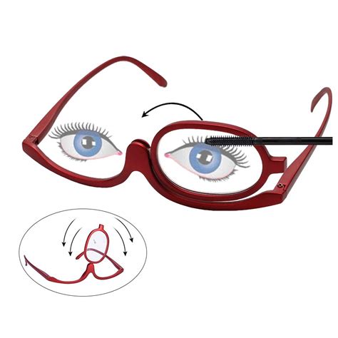 high quality magnifying makeup glasses eye make up spectacles flip down lens folding