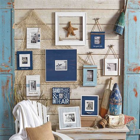 Nautical wall clock beach theme vintage hanging shabby round home decor original. Beach Gallery Wall | Decor, Beach house decor, Coastal decor