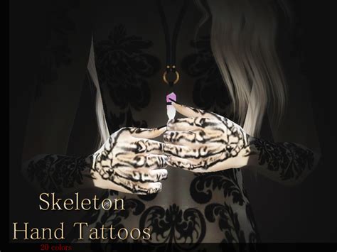 Pralinesims Skeleton Hand Tattoos