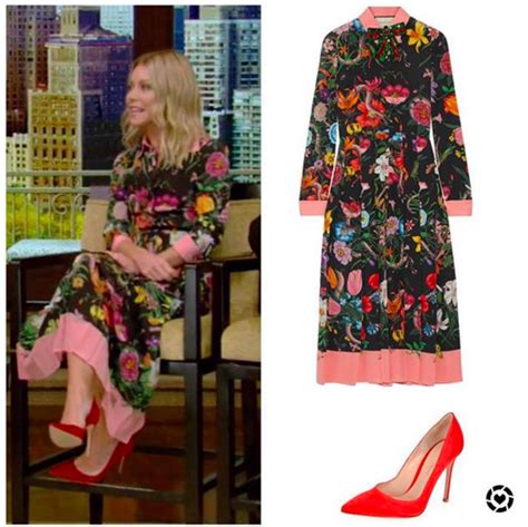 Kelly Ripas Floral Maxi Dress And Red Pumps Bigblondehair