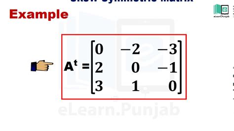 Skew Symmetric Matrix Youtube