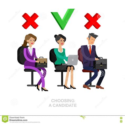 Hiring Process Concept With Candidate Selection Stock Vector