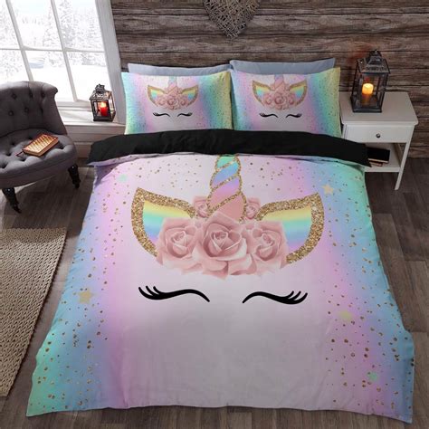 Unicorn comforter set 4 pc twin size girls bed in a bag bedding purple bedding these pictures of this page are about:girls twin bedding sets unicorn. Unicorn Rainbow colors 3D Bedding Sets Printed Duvet Cover ...