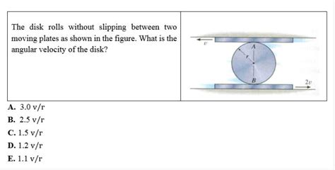 Solved The Disk Rolls Without Slipping Between Two Moving Chegg Com