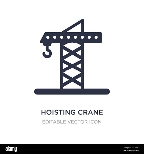 Hoisting Crane Icon On White Background Simple Element Illustration