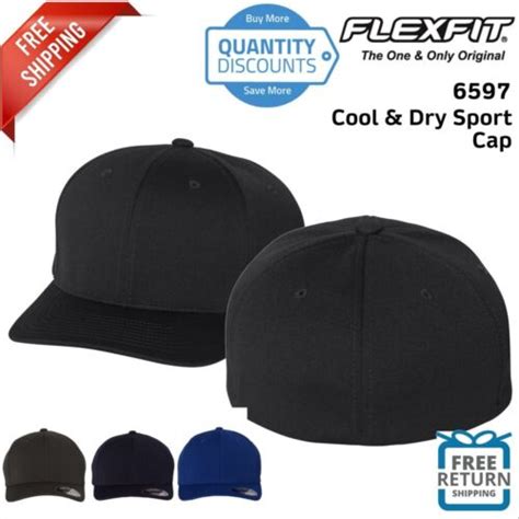 Flexfit Mens Cool And Dry Sport Cap Hat Baseball 6597 Six Panel Mid