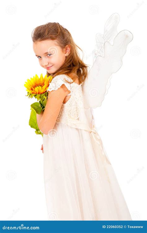 Girl With Angel Wings Stock Photo Image Of Angel Angelic 22060352