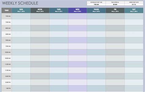 Weekly Schedule Templates Free Ms Excel Word Pdf Formats
