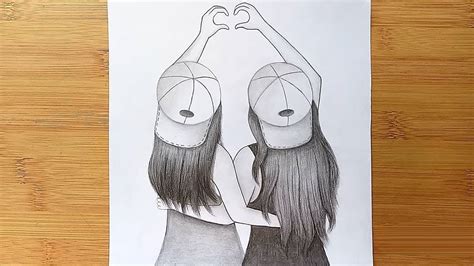 Best Friend Drawinghow To Draw Best Friend With Pencil Sketch