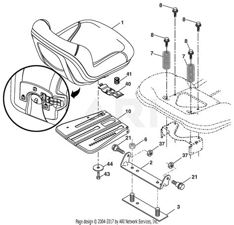 Ariens 936056 960460023 03 46 Hydro Tractor Parts Diagram For Seat
