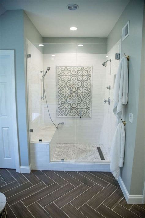 Yellow travertine mosaic shower floor. 78+ Luxury Farmhouse Tile Shower Ideas Remodel | Bathrooms ...