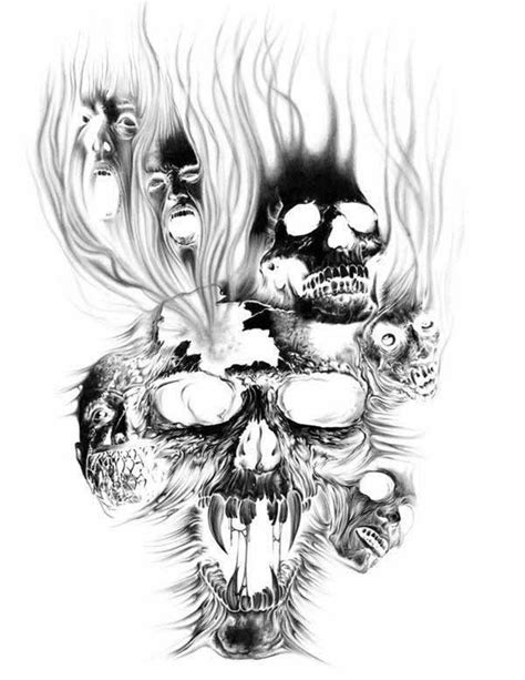 Pin By Nigette Spikes On Badass Creepy Horror Evil Skull Tattoo