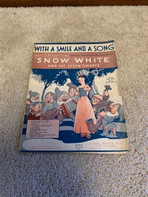 1937 Snow White With A Smile And A Song Sheet Music Disney Usa Ebay