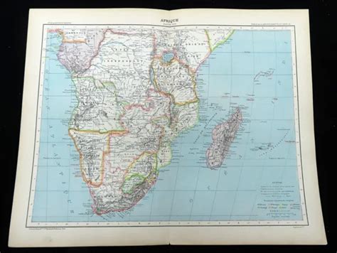 Antique Map Of South Africa European Colonial Territory Colonies French