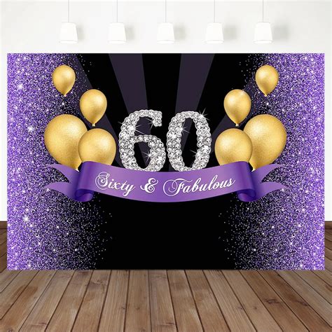 Happy 60th Birthday Party Backdrop Photography Backgr