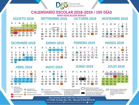 Seed Durango On Twitter Calendario Escolar 2018 2019 195 Días