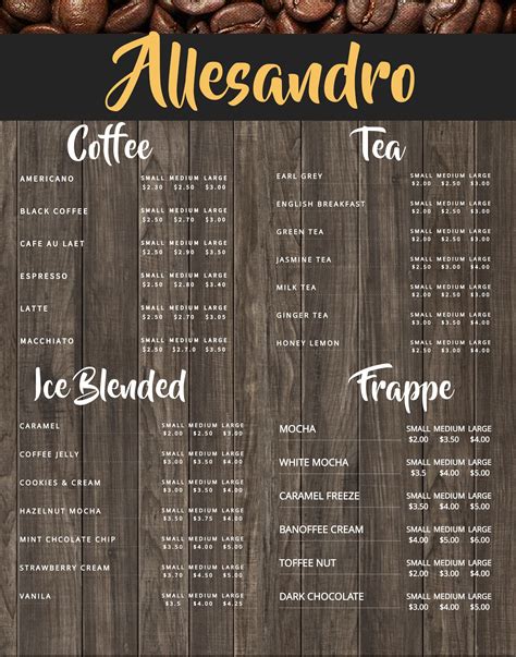Coffee Shop Menu Board Design Template Click To Customize Menu Board