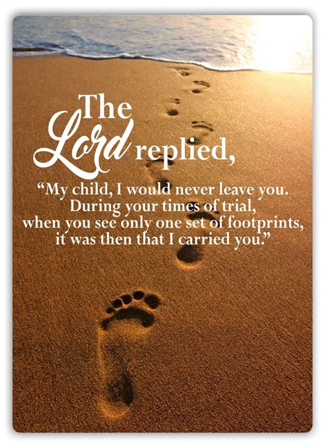 Footprints In The Sand Quote Metal Wall Sign Plaque Art Lord Prayer