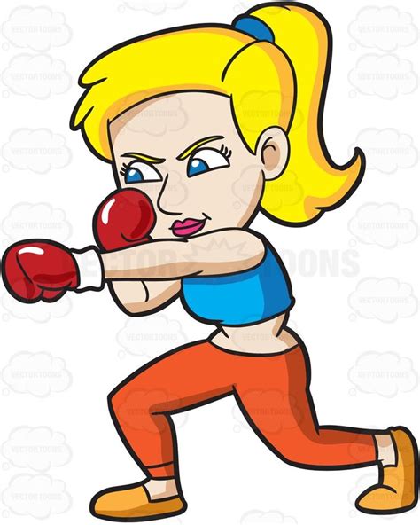 A Woman Practicing Her Punches Red Boxing Gloves Girl