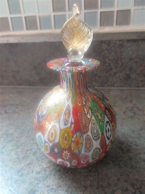 Perfume Scent Bottle Millefiori And Gold Leaf Original Murano Glass Etsy