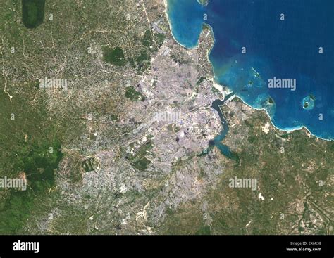 colour satellite image of dar es salaam tanzania image taken on june 13 2014 with landsat 8