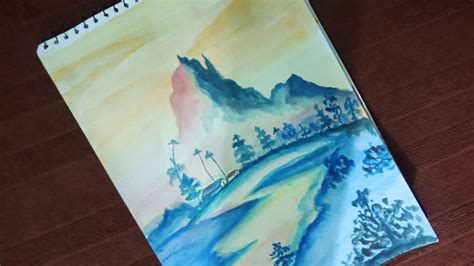 Indian Village Scenery Painting Easy Tutorial Watercolour Painting