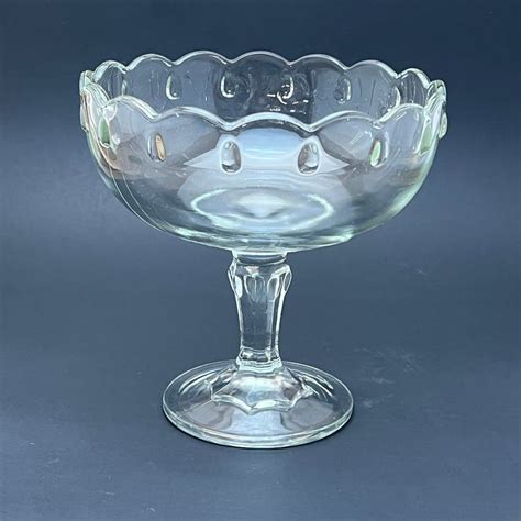 indiana glass clear teardrop compote indiana glass teardrop etsy in 2022 indiana glass