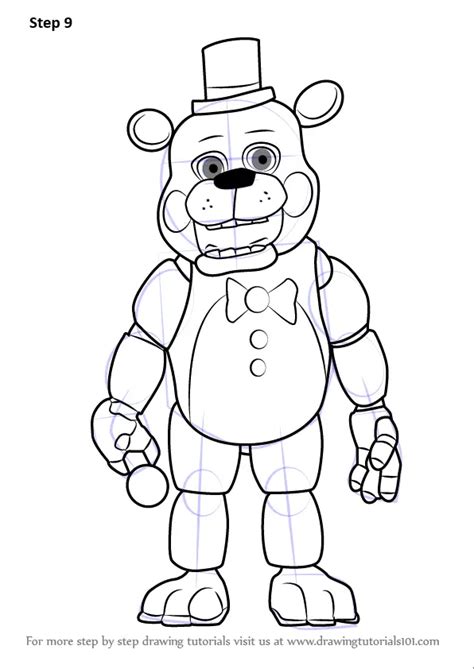 How To Draw Toy Freddy Fazbear From Five Nights At Freddy S Printable