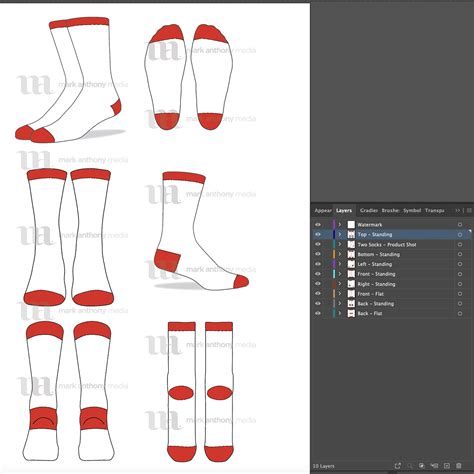 socks template  angles layered detailed  editable vector mock   eps svg ai png