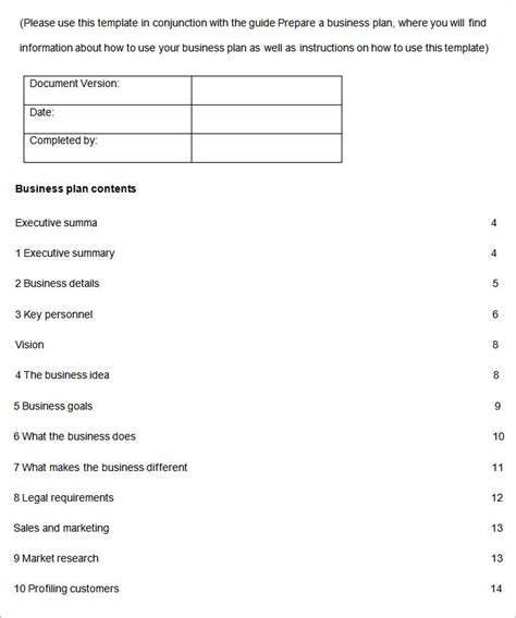 Business Development Plan 8 Word Documents Download