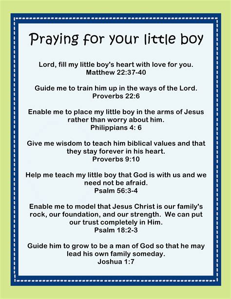 Praying For Your Little Boy Printable Mended By Mercy