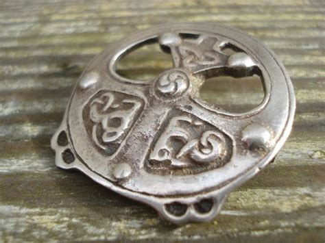 Antique Celtic Kilt Pin Sterling Silver Claymore Regd Scotland