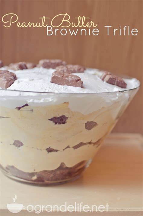 A naughty chocolate version of a traditional trifle, and so easy to make. Peanut Butter Brownie Trifle