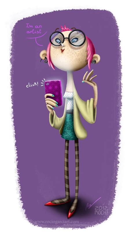 Hipster Character Design Girl Cartoon Character Illustration