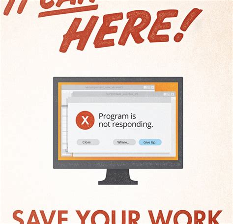 Save Your Work Printable Graphic Design Poster Windows Pc Etsy