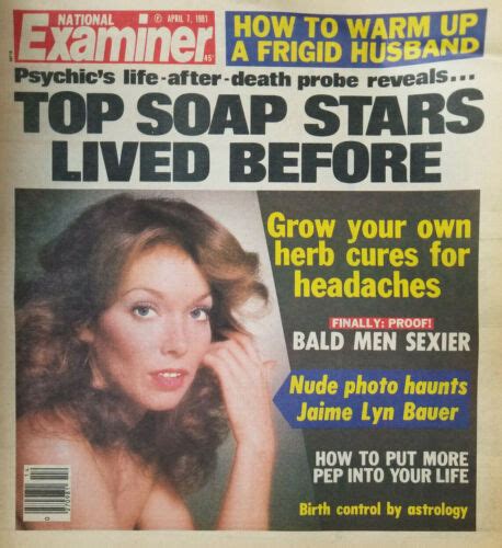 National Examiner April 7 1981 Nude Photo Haunts Jaime Lyn Bauer EBay