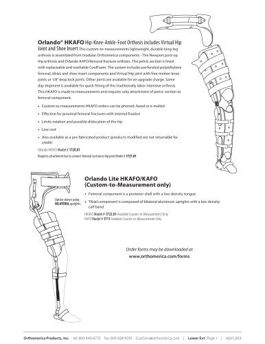 Hip Knee Ankle Foot Orthosis Orthomerica Pdf Catalogs Technical Documentation