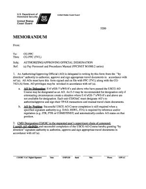 Coast Guard Memo Template Fill Online Printable Fillable Blank Pdffiller