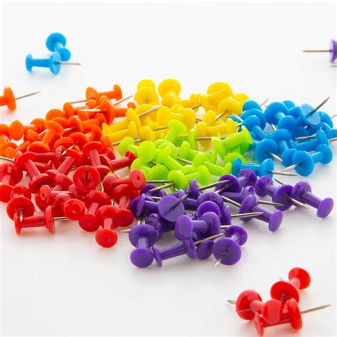 Assorted Color Push Pins 100pack Crown Office Supplies