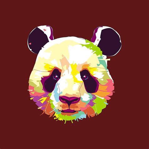 Colorful Panda Digital Art By Ehauss Design