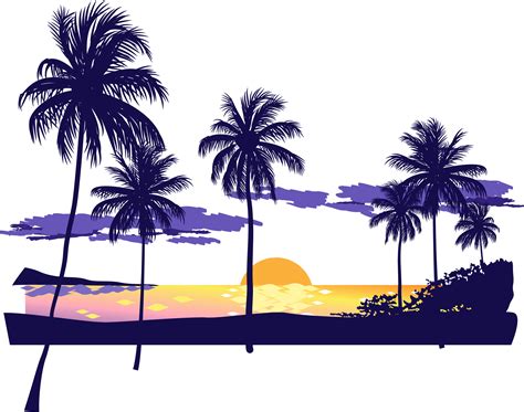 Sunset Beach Icon Beach Sunset Dusk Png Download 23131825 Free